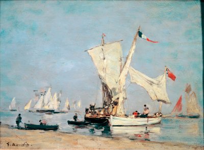 Zeilboten, circa 1869 door Eugene Louis Boudin